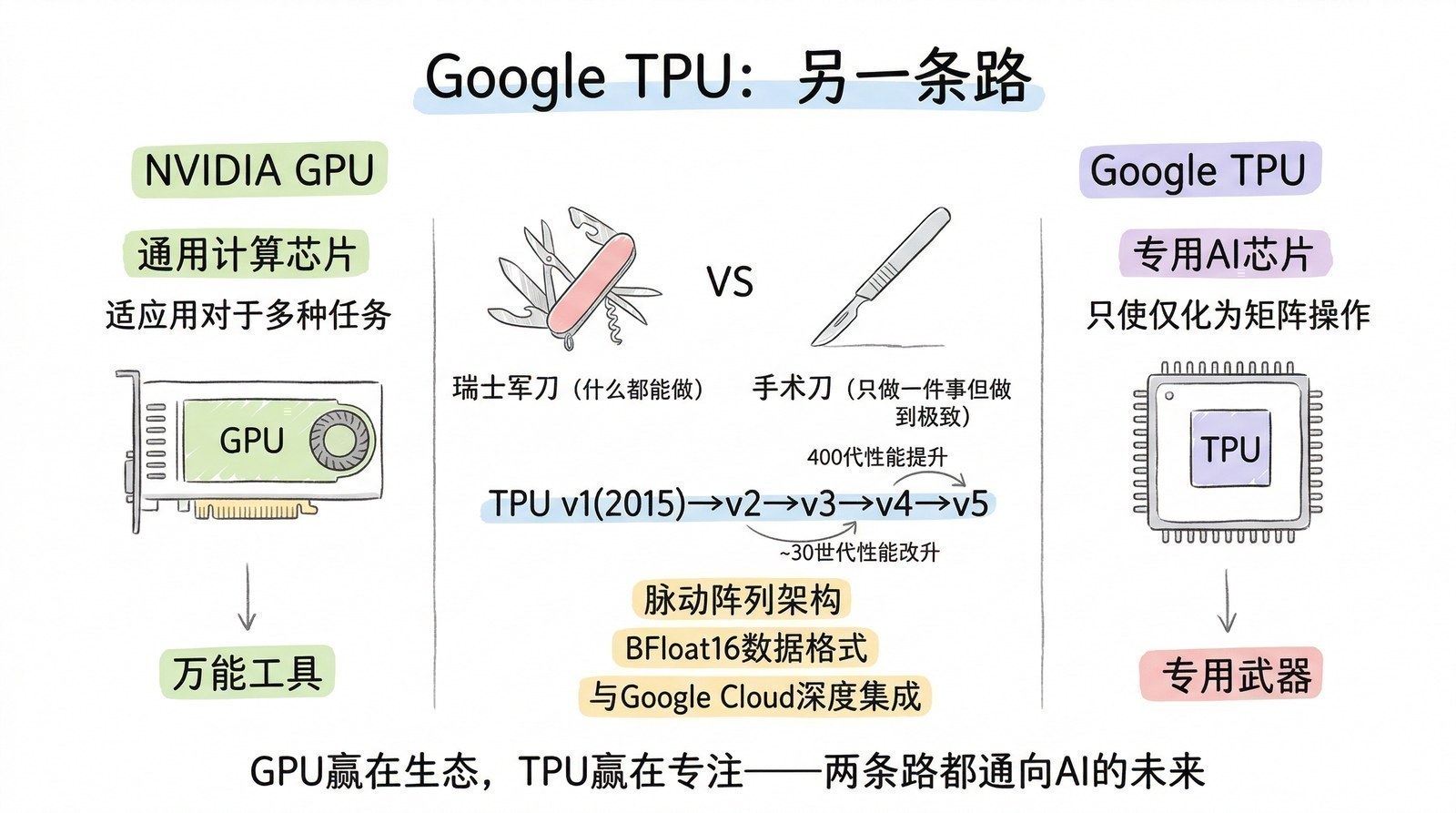 图 第三章-5：GPU vs TPU两条路线