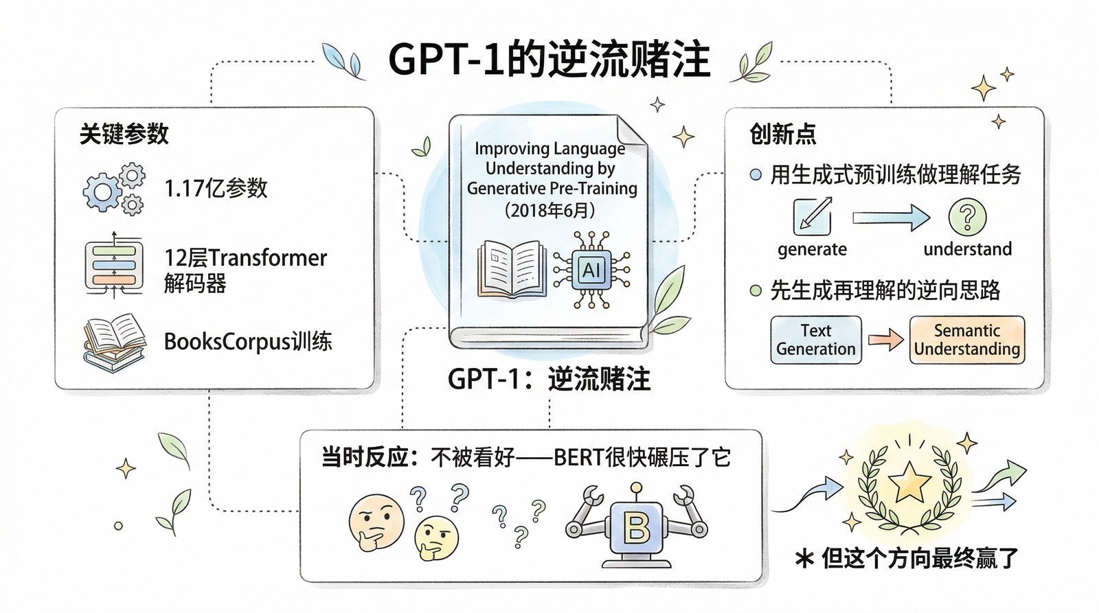 图 第五章-4：GPT-1的逆流赌注
